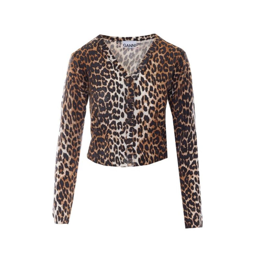 Ganni Women Leo Print Cardigan